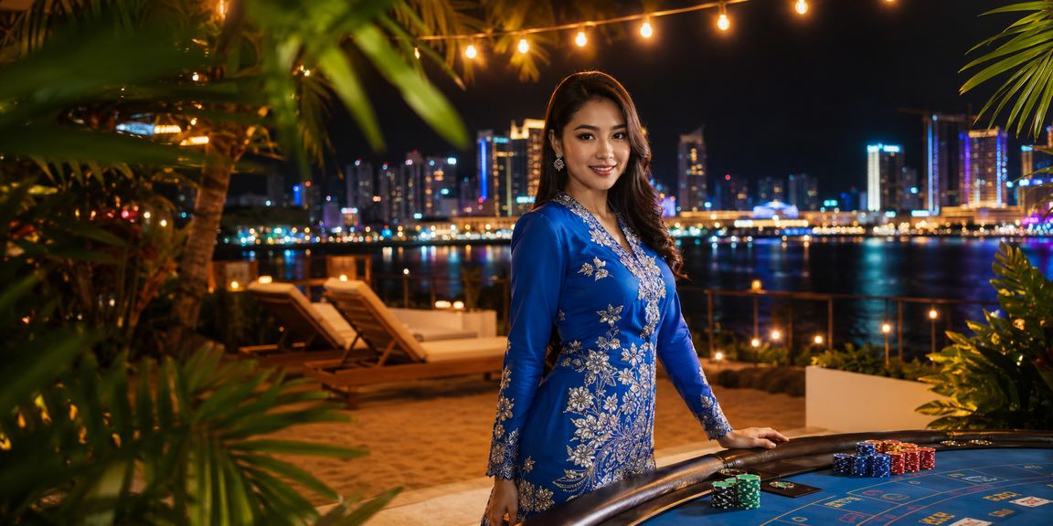 Suasana hiburan kasino di Johor Bahru dengan pemain tempatan berpakaian tradisional baju kurung